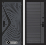 Входная дверь Лабиринт LEOLAB - 22 Графит софт черная вставка