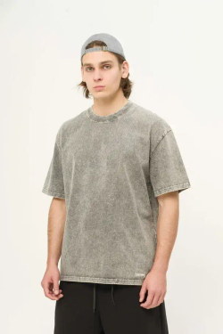 Футболка КУЛЬТУРА oversize "Premium", garment dyed серый