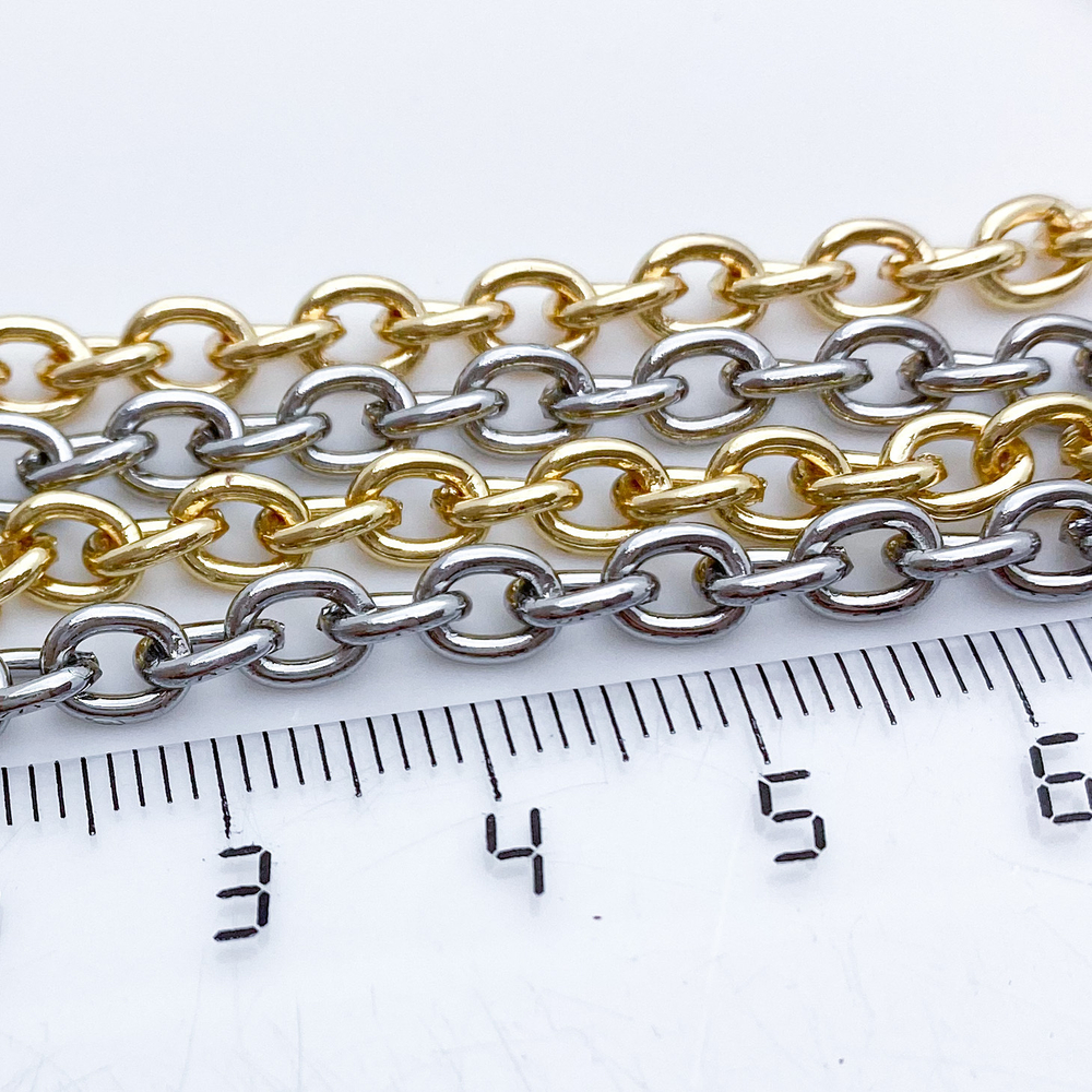 Цепочка, цвет золото, размер звена 6*4,5 мм, цена за отрезок 49-50 см