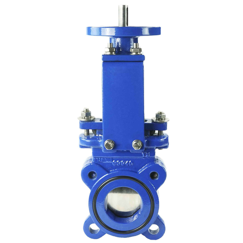 Knife gate valve Elephant GGG40-SS304-NBR-2W-ISO, body material - cast iron GGG40, knife material - stainless steel AISI 304, seal - NBR, stem only