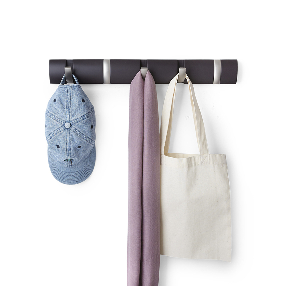 Настенная вешалка Flip  5 крючков эспрессо