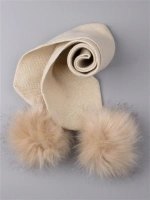 Шарф зимний вязаный с помпонами для детей