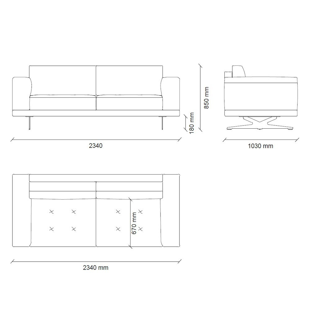 Диван трехместный ENZA HOME BOLD EH71062