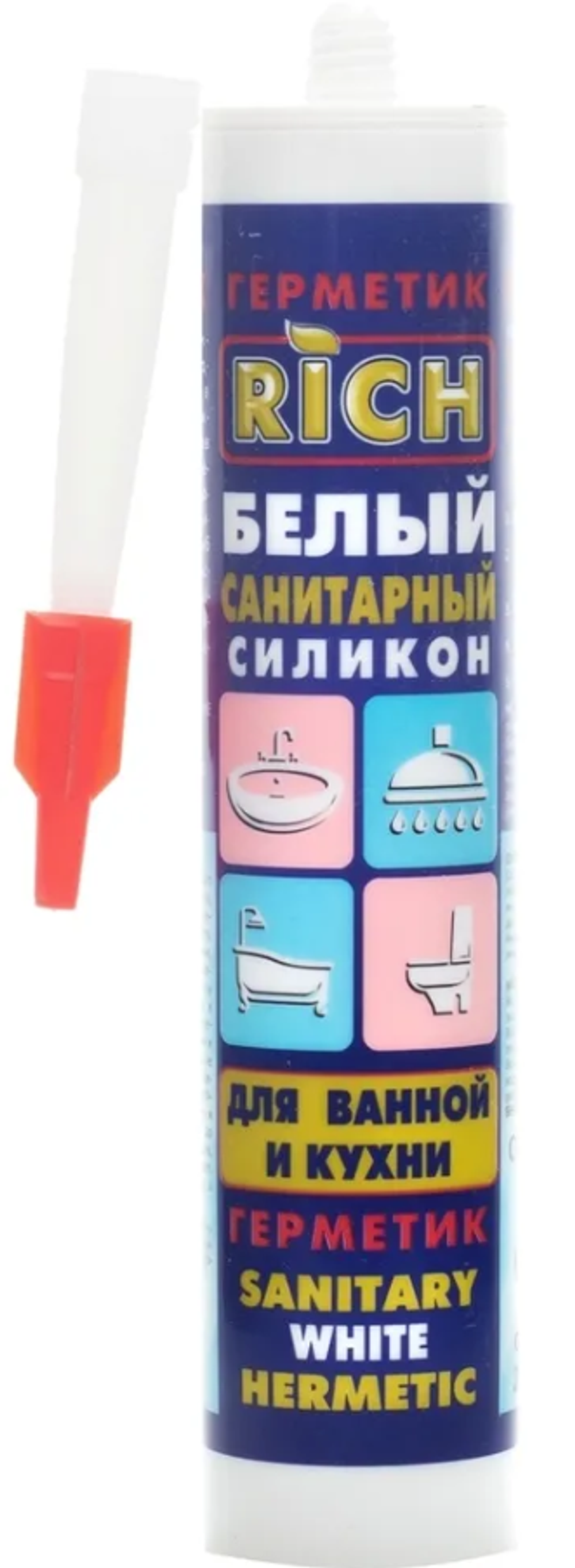 РИЧ санитарный силикон белый 280мл-300г(ящ.24шт)
