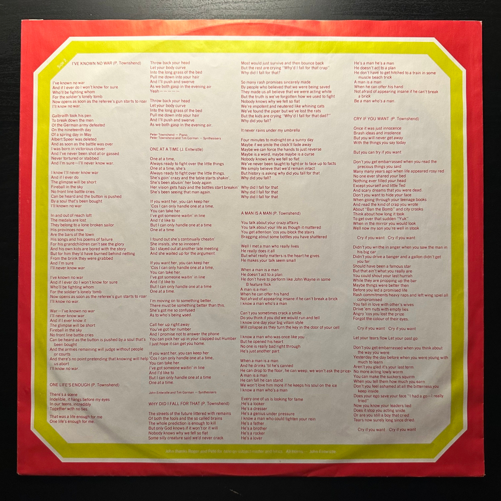 The Who - It's Hard (Германия 1982г.)