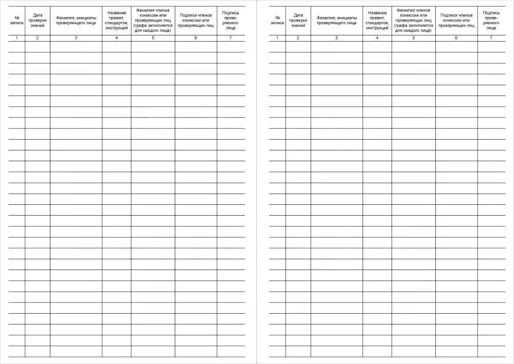 Журнал регистрации проверки знаний работников по охране труда 60 страниц мягкая обложка