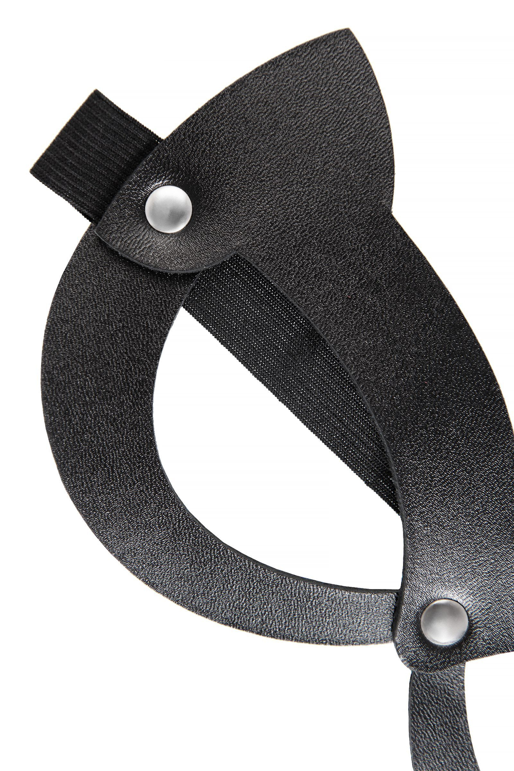 Черная открытая маска с ушками кошки