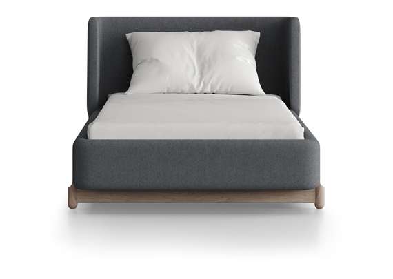 Кровать Basic спальное место 90*200 см (серый, твид)