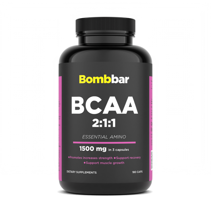 Аминокислотный комплекс в капсулах, BCAA Capsules, Bombbar, 180 капсул