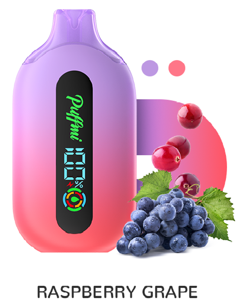 Puffmi Pure Raspberry grape - малина-виноград 12000 купить в Москве с доставкой по России