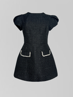 Платье Agdali Brand 1033 твидовое со стразами на карманах