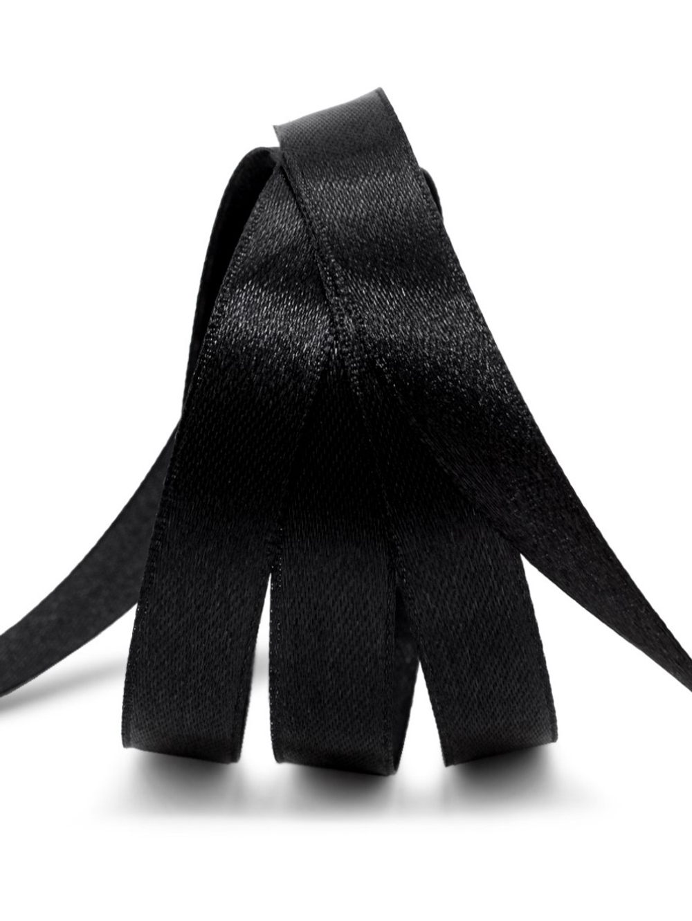 Лента атласная 1.2 см х 22.86 см черная, 1 шт