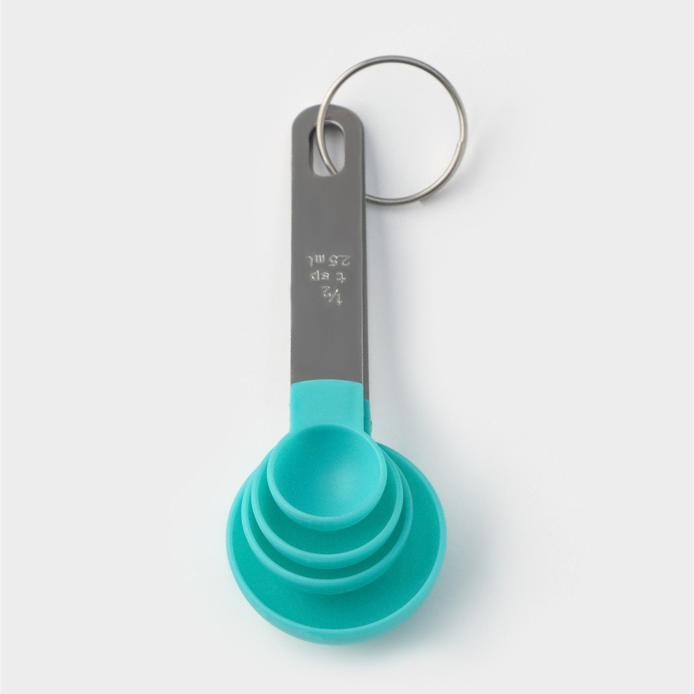 Набор мерных ложек Доляна Pesto, 4 шт: 15 мл, 7,5 мл, 5 мл, 2,5 мл, цвет МИКС