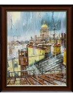Картина маслом Питерские крыши. Исаакиевский собор Юмадилов