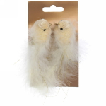 Украшение новогоднее на зажиме «Птичье пение» (набор 2 шт) 13 см,золото