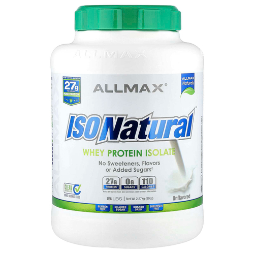 ALLMAX, ISONatural™, изолят сывороточного протеина, без добавок, 2,27 кг (5 фунтов)