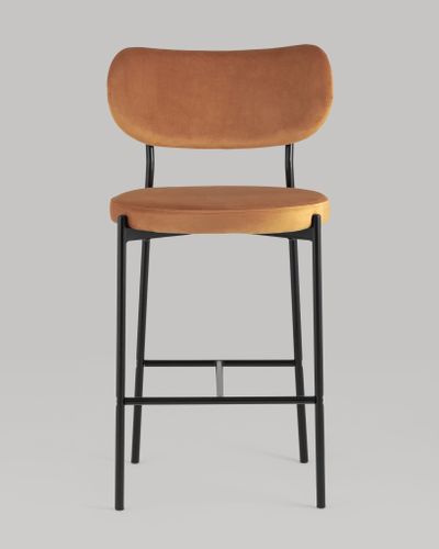 Стул полубарный Барбара велюр терракотовый