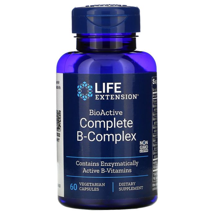 Комплекс витаминов В, Complete B-Complex, Life Extension, 60 капсул