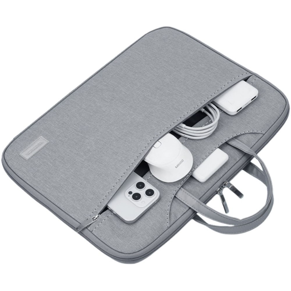 Warrior PU Laptop Bag Large Unisex Beige/Gray