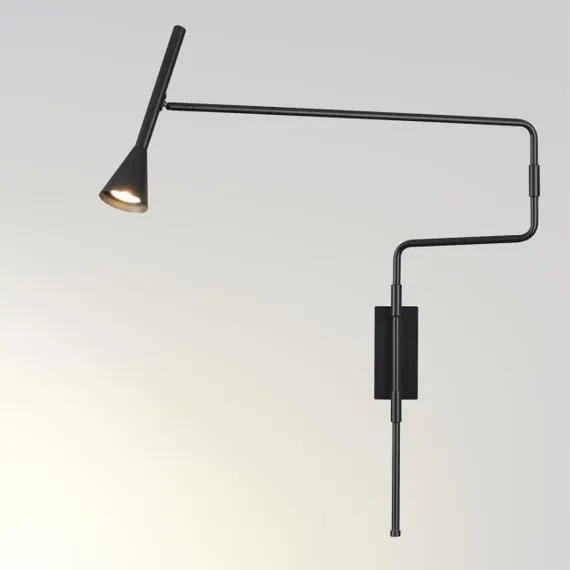 7031/1W HIGHTECH ODL25 677 Настенный светильник черн/металл/металл с выкл. IP20 LED GU10 9W 220V IZZY
