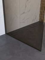 Душевая перегородка BelBagno UNO-L-1-TB-90-BR-GM профиль оружейная сталь, стекло бронза