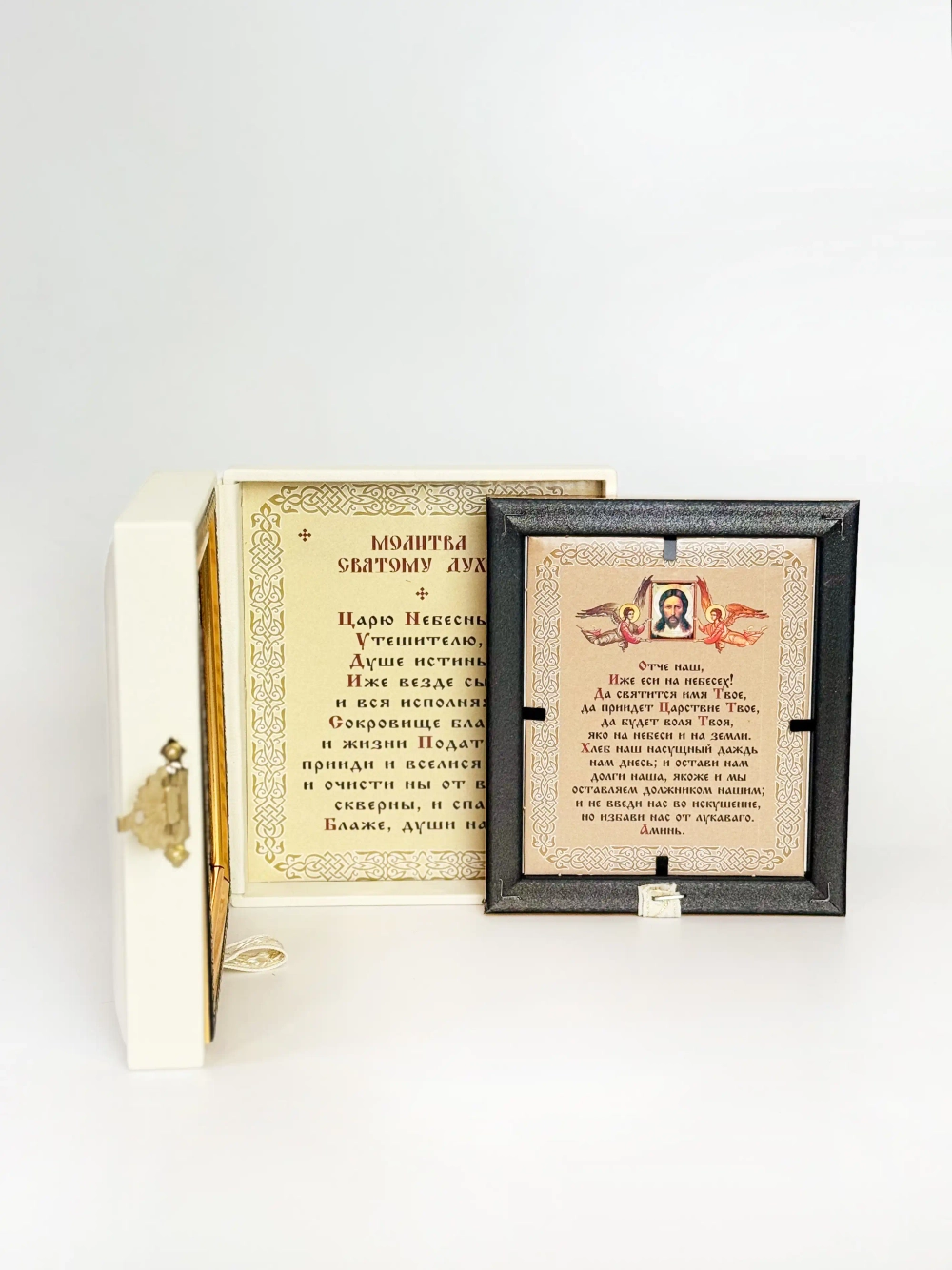 Складень кож.зам., бежевый с тиснением, 155х135х46 мм (Р10х12)