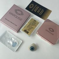 Натуральные Сине - голубые линзы c окантовкой на 12 мес. Marquise essvase Blue/ Для темных и светлых глаз