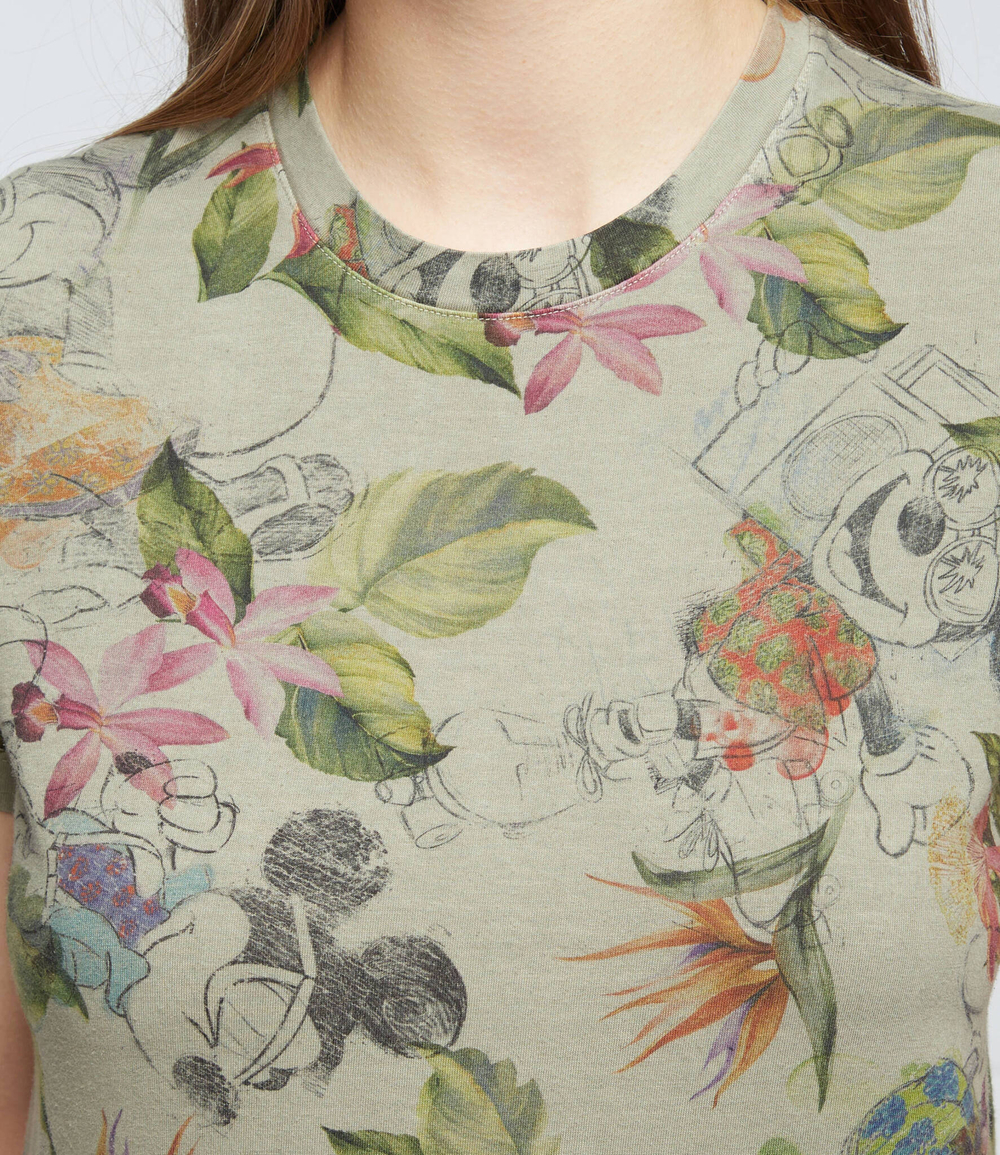 футболка mickey Desigual - оливковый(22SWTKBB)