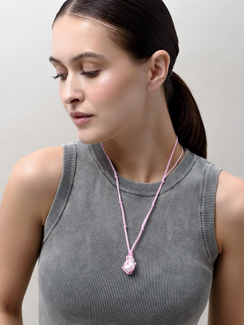 Колье "Cord Pearl" Pink с жемчугом