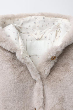 ZARA КОМБИНЕЗОН С КАПЮШОНОМ И ЭФФЕКТОМ МЕХА, БЕЖЕВЫЙ