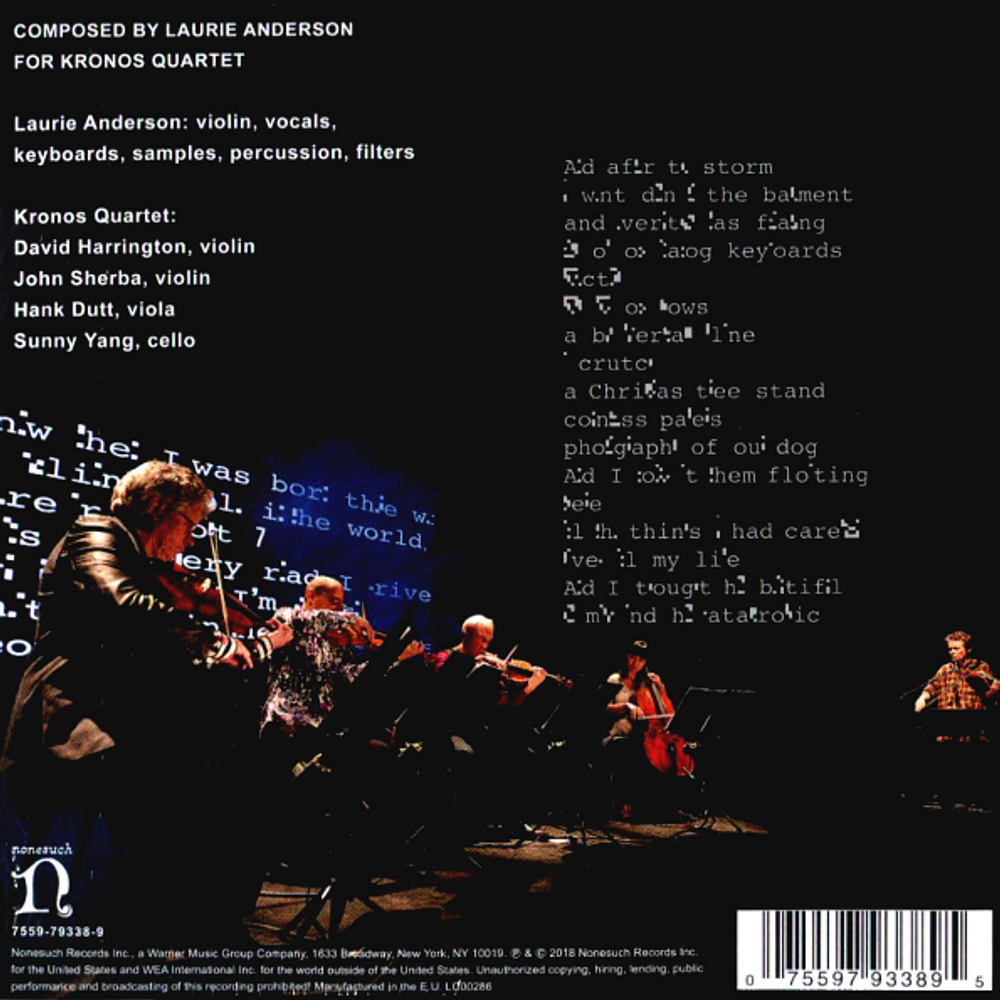 Laurie Anderson & Kronos Quartet / Landfall (CD)