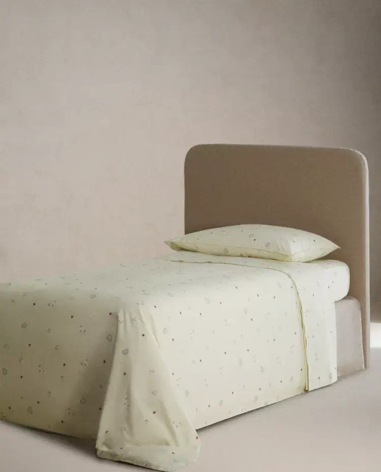 ZARA HOME ДЕТСКАЯ ПРОСТЫНЯ НА РЕЗИНКЕ С МОРСКИМИ МОТИВАМИ, СВЕТЛО-ЗЕЛЕНЫЙ