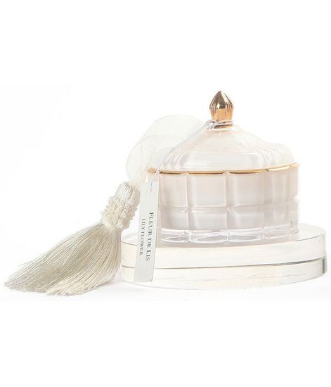 Цветочный чай с жасмином, белая свеча Арт-деко с кисточкой, Cote Noire