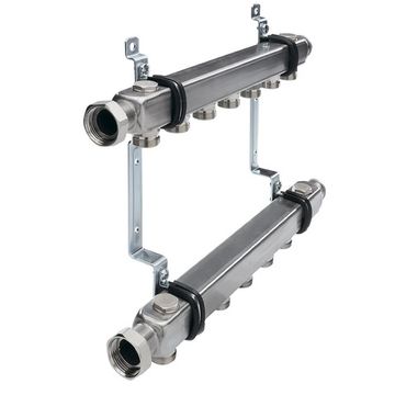 Коллектор TECE 1"x3/4" 12 контуров без вентилей в сборе из нерж. стали, квадратного сечения 712561
