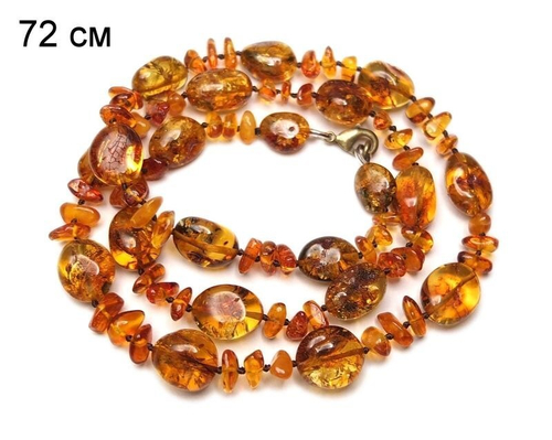 Бусы из коньячного янтаря удлинённые (7212)
