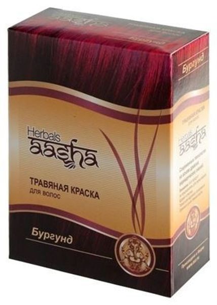 Травяная краска для волос на основе индийской хны, Aasha Herbals, бургунд