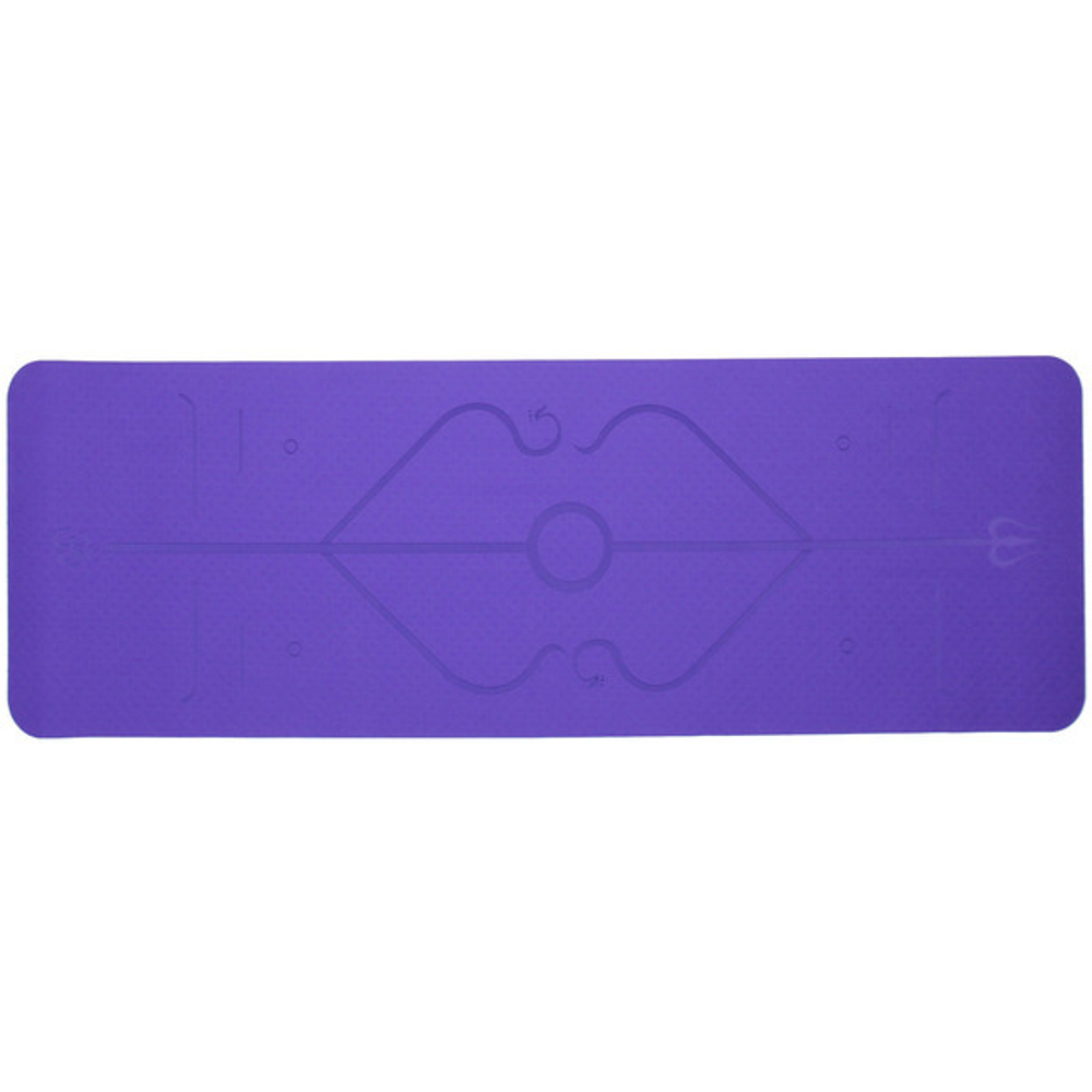 Коврик для йоги 6 мм 183*61 см «Шамбола» с лазерной гравировкой (ТРЕ), сиреневый