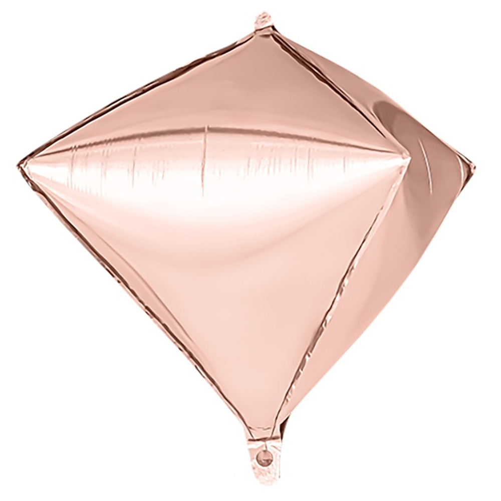 Шар фольгированный Ромб 3D 66 см (Розовое Золото)