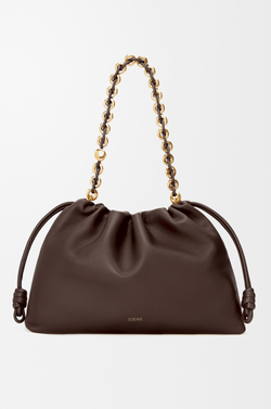 Loewe Большая сумка Flamenco из мягкой кожи ягненка наппа, темно-каштановый
