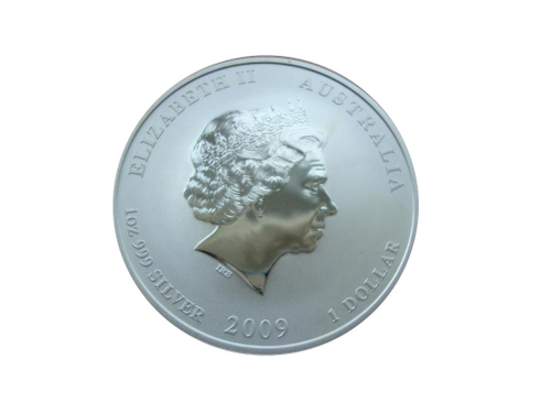 Австралия 1 доллар 2009 Год быка Лунный календарь Лунар 2 ЦВЕТНАЯ СЕРЕБРО