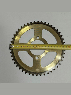 Звезда ведомая задняя 420-46T для мотоцикла, питбайка, мопеда (сталь, закаленные зубья, венец)