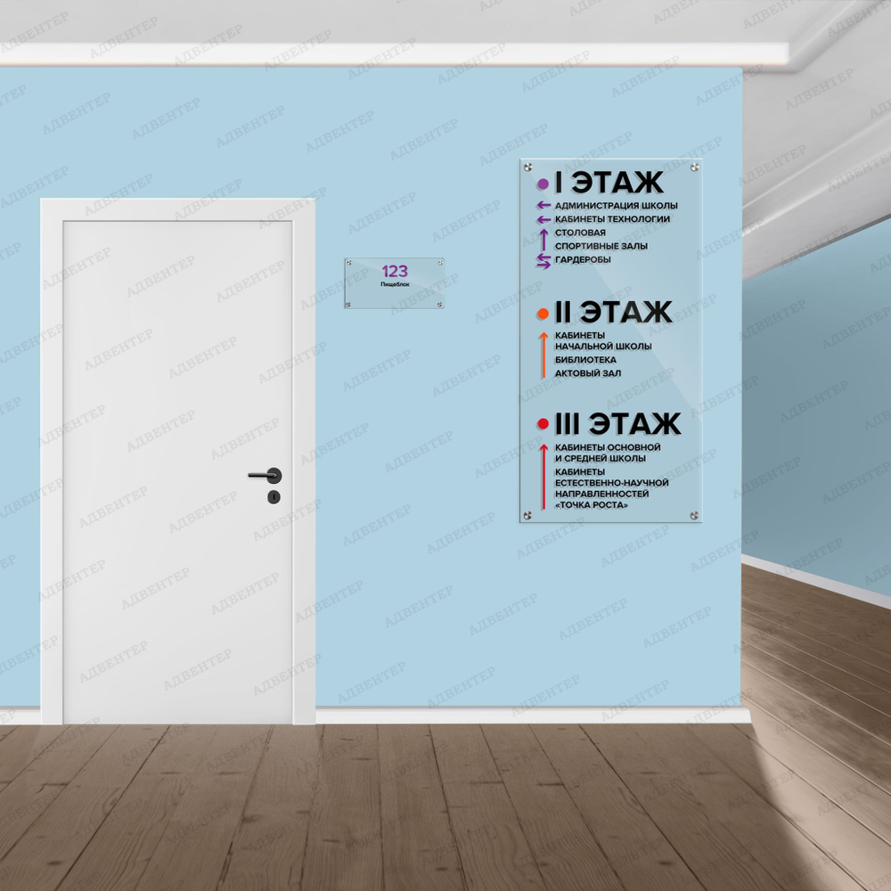 Табличка навигационная Название кабинета с указанием номера 2397