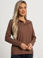 Лонгслив с воротничком Ритм жизни (коричневый) Б15618-6М LT Collection