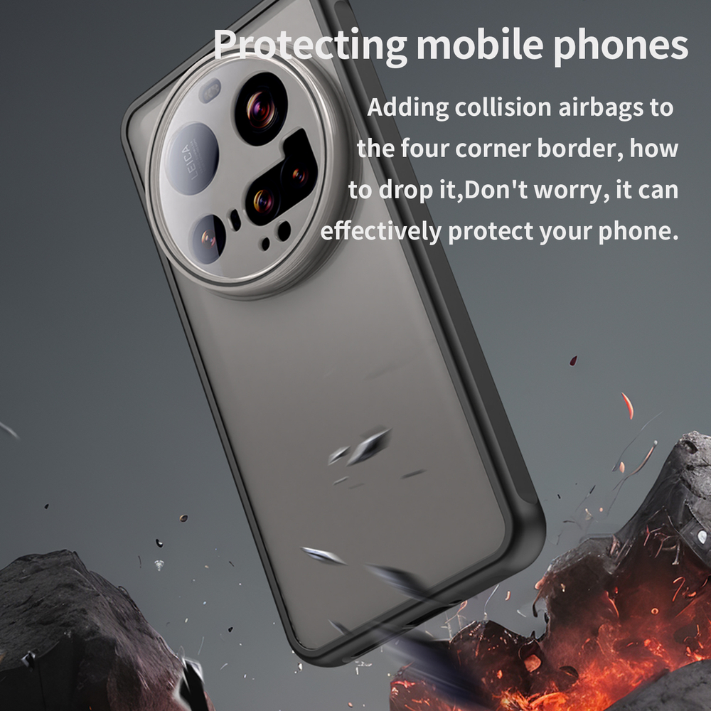 Защитный чехол с черными рамками для Xiaomi 15 Ultra, задняя крышка тонированная прозрачная