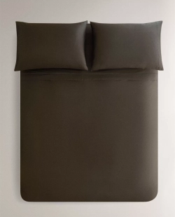 ZARA HOME (300 НИТЕЙ) ПОДОДЕЯЛЬНИК ИЗ САТИНА, ПЕПЕЛЬНЫЙ
