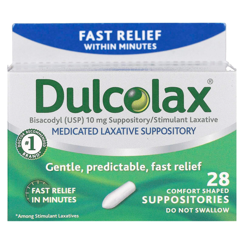 Dulcolax, лечебные слабительные свечи, 28 свечей в форме удобной формы