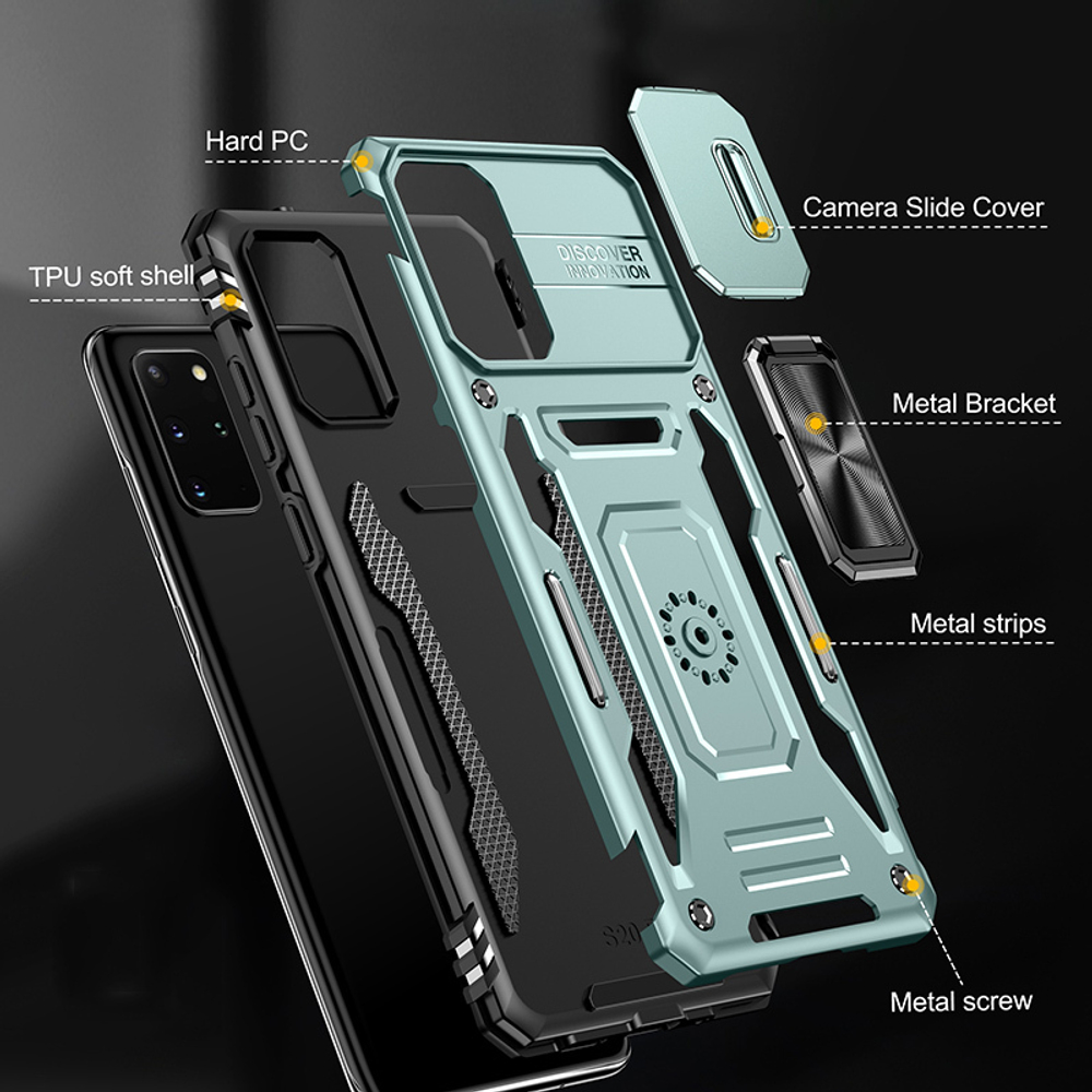 Чехол Safe Case с кольцом и защитой камеры для Samsung Galaxy S20+
