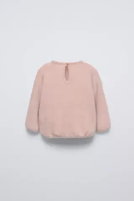 ZARA ФУТБОЛКА ИЗ ТКАНИ SOFT TOUCH, РОЗОВАТЫЙ