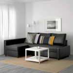 Угловой диван с функцией сна - IKEA FRIHETEN/ФРИХЕТЕН ИКЕА, 86х151х230 см, черный