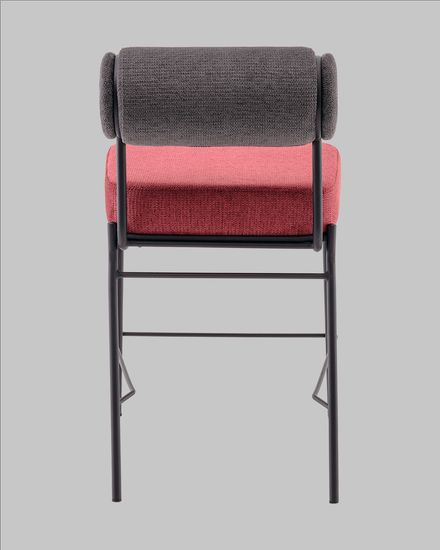 Стул полубарный Ponpoun тёмно-серый бордо